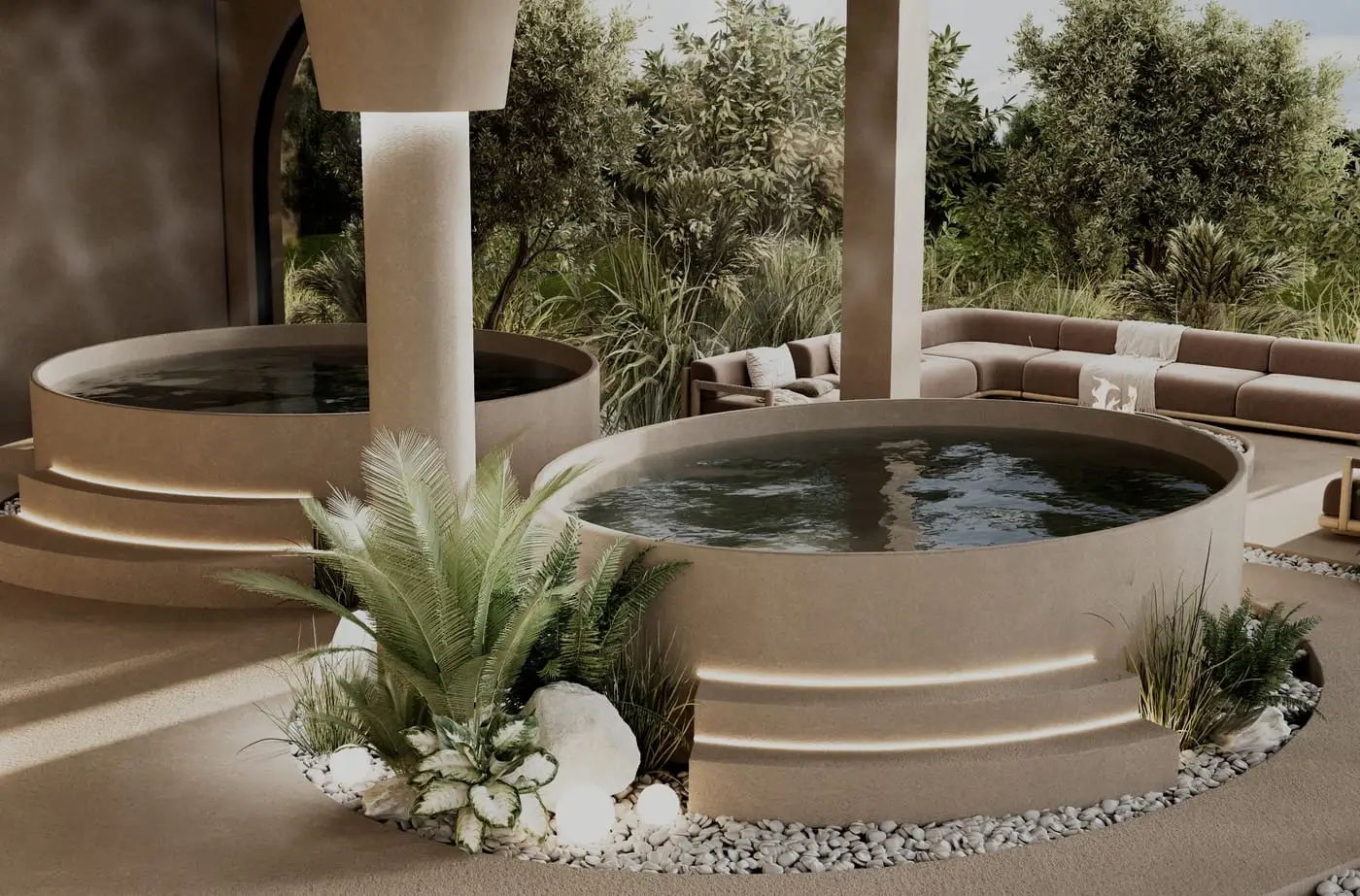 TOPGYM Uluwatu, Hot and cold plunge pools — render
