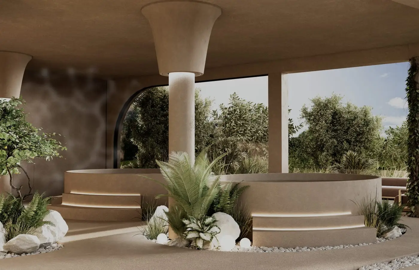 TOPGYM Uluwatu, Hot and cold plunge pools — render